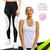 Camiseta REGATA DRY FIT MALHA FRIA POLIAMIDA + Calça LEG LEGGING REDINHA Conjunto Fitness 537 Branco