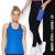 Camiseta REGATA DRY FIT Tecido Furadinho + Calça LEG LEGGING BOLSOS Conjunto Fitness Feminino 632 Azul