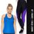 Camiseta REGATA DRY FIT Tecido furadinho + Calça LEG LEGGING REDINHA Conjunto Fitness Feminino 631 Azul