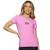 Camiseta Run More Deco V Feminina Rosa, Preto