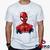 Camiseta Spiderman Homem-Aranha 100% Algodão Homem Aranha Spider Man  Geeko Branco gola careca