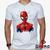 Camiseta Spiderman Homem-Aranha 100% Algodão Homem Aranha Spider Man  Geeko Branco gola v