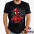 Camiseta Spiderman Homem-Aranha 100% Algodão Homem Aranha Spider Man  Geeko Preto gola careca