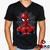 Camiseta Spiderman Homem-Aranha 100% Algodão Homem Aranha Spider Man  Geeko Preto gola v