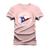 Camiseta T-Shirt Algodão Mácia Confortável Estampada Made In Texas Rosa