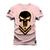 Camiseta T-Shirt Algodão Premium Estampada Caveira Block Rosa