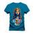 Camiseta T-Shirt Algodão Premium Estampada Jesus Cristo Aquarela Azul