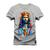 Camiseta T-Shirt Algodão Premium Estampada Jesus Cristo Aquarela Cinza