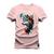 Camiseta T-Shirt Algodão Premium Estampada Lobo Pensador Rosa
