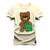 Camiseta T-Shirt Algodão Premium Estampada Urso Bear Perola