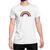 Camiseta T-Shirt Arco Iris Colorido Estampa Peito Branco