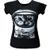 Camiseta T-shirt Babylook Feminina Estampada Gato Astronauta Preto
