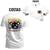 Camiseta T-Shirt Confortável Estampada Urso Arial Black Frente e Costas Branco