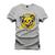 Camiseta T-Shirt Confortável Estampada Urso Ex Espadachin Cinza