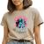 Camiseta T-shirt Feminina Algodão Premium Flor Fogo Blusinha Plus Size Caqui