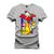 Camiseta T-Shirt Unissex Eestampada Algodão Palhaço Bolado_x000D_ Cinza