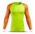 Camiseta Térmica Blusa Esportiva Longa Rash Guard Corrida Jiu Jitsu Proteção Solar UV Luta Dry Fit Verde, Laranja