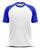 Camiseta Térmica Esportiva Colegial Manga Curta Rash Guard Masculina Feminina Academia Treino Branco Azul
