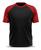 Camiseta Térmica Esportiva Colegial Manga Curta Rash Guard Masculina Feminina Academia Treino Preto Vermelho