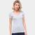 Camiseta Tommy Hilfiger Gola V Feminina Cinza claro