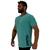 Camiseta Tradicional Masculina MXD Conceito Estampa Lateral Burpees Azul claro