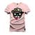 Camiseta Unissex Algodão Estampada Premium Confortável Urso Boné Bolado Rosa