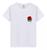 Camiseta Unissex Algodão Flor Rosa Sad Tumblr Top Camisa Branco