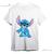 Camiseta Unissex Camisa Personagem Lilo Stitch Filme Branco