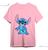 Camiseta Unissex Camisa Personagem Lilo Stitch Filme Rosa