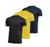 camisetas dry fit masculina treino musculação academia tecido anti suor kit 3 Marinho, Amarelo, Preto