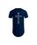 Camisetas Masculina Longline Swag Oversize Camisas Estampada Básica Algodão Blusas Cruz Gospel Evangélica Cristão Azul, Marinho