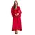 Camisola Amamentação Gestante Longa com Robe Luxo Pijama Maternidade Moda de Baixo - ES216-219 Vermelho