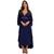 Camisola Amamentação Gestante Longa com Robe Luxo Pijama Maternidade Moda de Baixo - ES216-219 Azul marinho