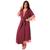 Camisola Amamentação Maternidade Com Robe Longo Moda de Baixo - DR350-331 Vinho, Rose