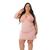 Camisola Lingerie Feminina Scalert Plus Size Renda Sensual Rosa