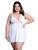 Camisola Sensual Plus Size de Renda Sem Bojo Linha Noite Pijama Verão Branco