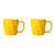 Caneca Cerâmica Café Leite Xicara Louça 260ml - Kit 2 Unid Amarelo/amarelo