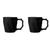 Caneca Cerâmica Café Leite Xicara Louça 260ml - Kit 2 Unid Preto/preto