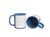 Caneca de Porcelana Tarja Branca - 320ml - Importada Azul aço