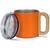 Caneca Vietnã Térmica de Aço Inox Parede Dupla Com Tampa e Cabo de Madeira 350ml Laranja