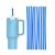Canudos Plástico Reutilizável Para Drinks Festas 30cm C/ 10 Azul