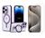 Capa Anel Magsafe Para iPhone 15 Pro + Pelicula Hidrogel Roxo