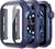 Capa Bumper Vidro Temperado Apple Watch Series 7 45mm E 40mm Azul escuro 45MM
