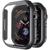 Capa Bumper Vidro Temperado Apple Watch Series 7 45mm E 40mm Preto 41MM