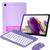 Capa c/ Suporte p/Tablet Galaxy A9 + Teclado Sem Fio c/Mouse Roxo A9 8.7 Polegadas