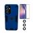  Capa Capinha Armadura + Película Frontal Vidro 3D + Película Lente Câmera 3 Peças Para Celular Samsung A54 Azul