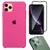 Capa Capinha Case + Película Tela 3D + Película Câmera Compatível Com iPhone 11 Pro Max Rosa-romã