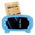 Capa Capinha Infantil Compatível com Tablet Positivo Q10 Anti Impacto Antiderrapante + Pelicula de Vidro - Roxa Azul Claro