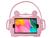 Capa Capinha Infantil Galaxy Tab A T290 T295 8 Polegadas Alça Suporte Veicular Silicone + Pelicula Rosa