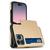 Capa Carteira Porta Cartão Embutido para o iPhone 15 / 15 Pro / 15 Pro Max Dourado